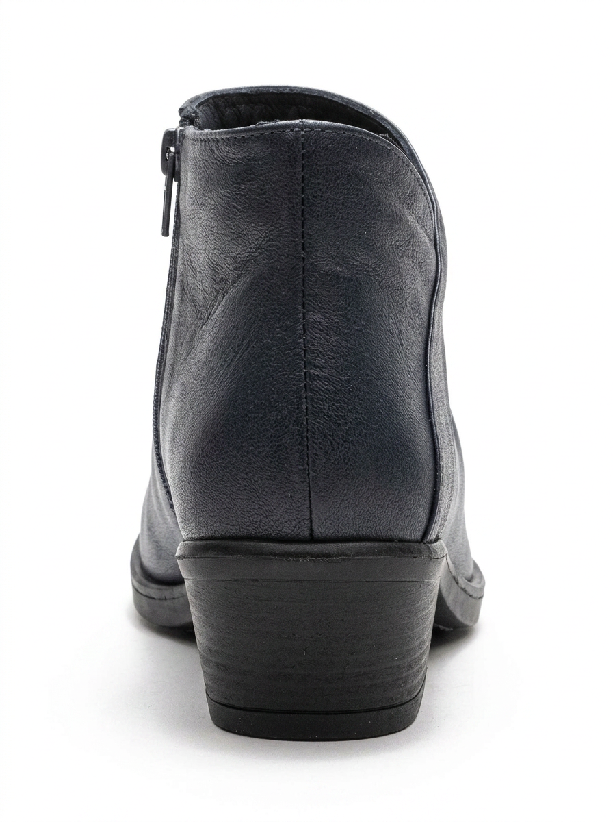 Rule - Bota gruesa de cuero azul marino (mujer)