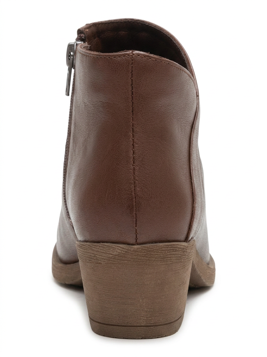 Rule - Bota Gruesa de Piel Marrón (Mujer)