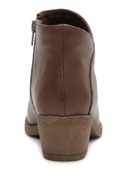 Rule - Bota Gruesa de Piel Marrón (Mujer)