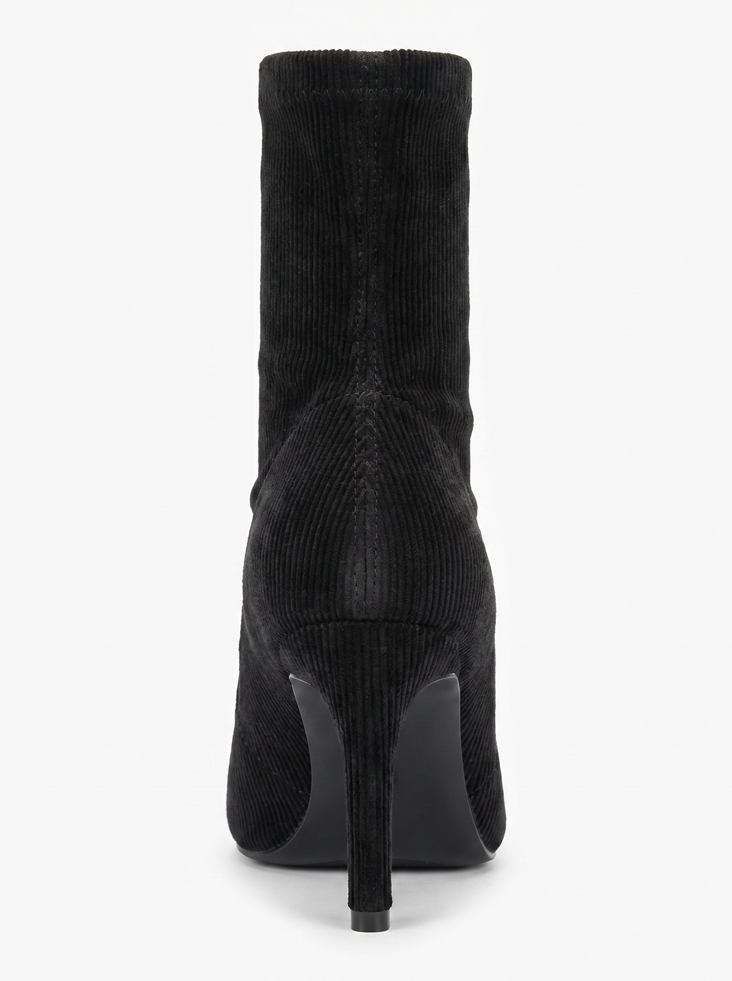 Thalin - Botín de aguja de terciopelo negro con cremallera lateral (Mujer)