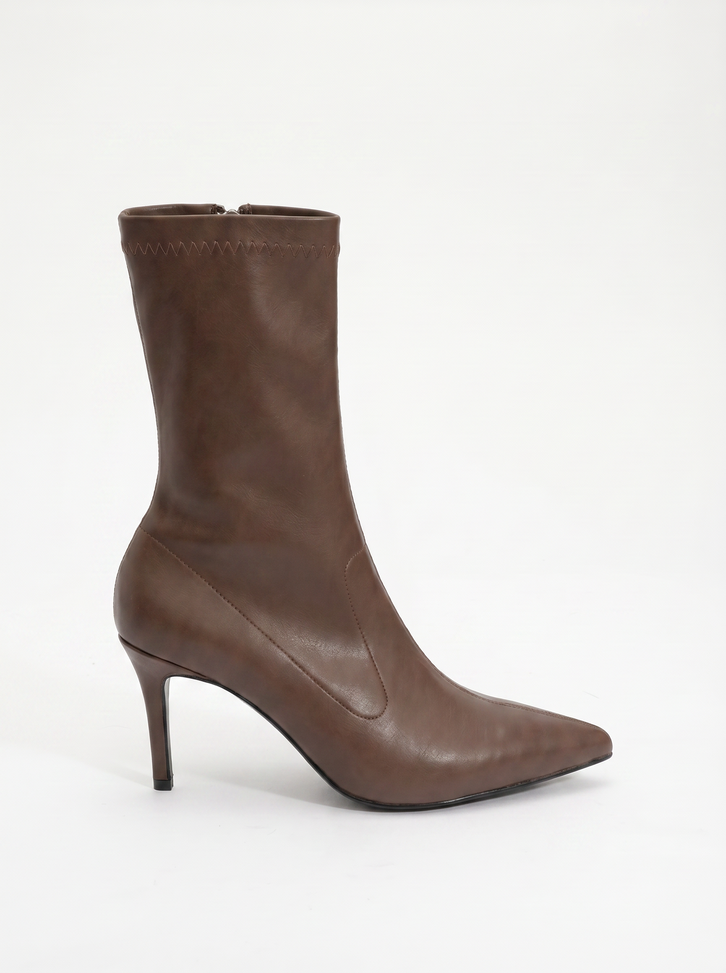 Thalin - Botín Stiletto Marrón con Cremallera Lateral (Mujer)