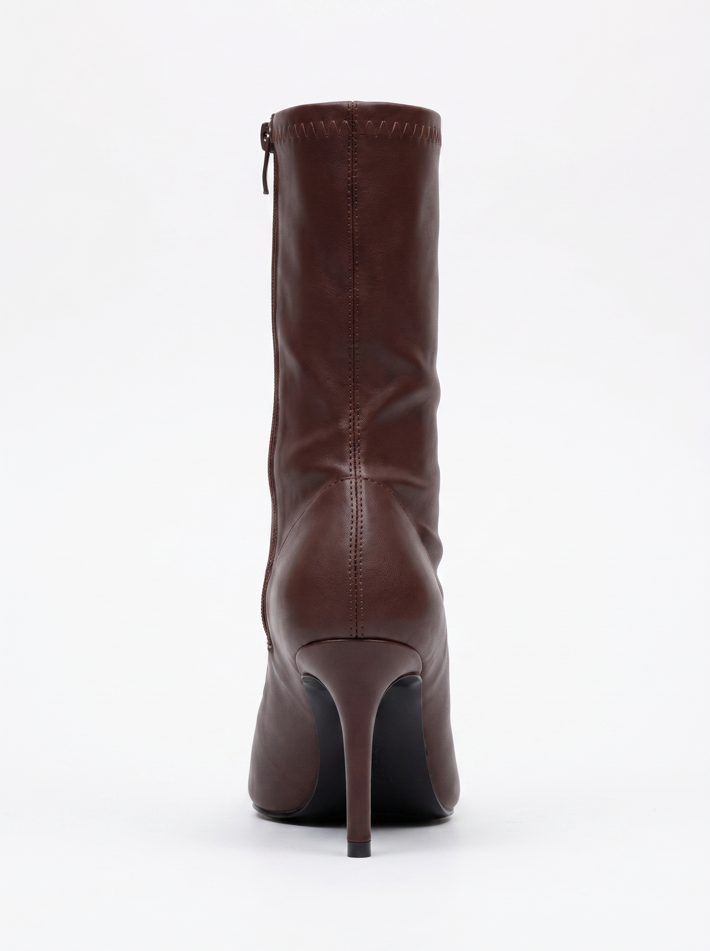 Thalin - Botín Stiletto con Cremallera Lateral en Burdeos Oscuro (Mujer)