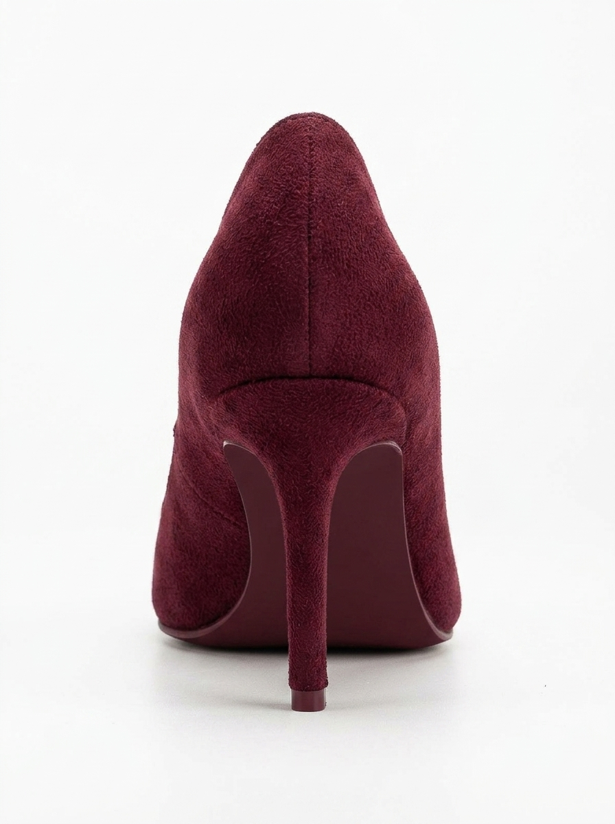Perla - Burgundy Suede Pointed Toe Stiletto Pump