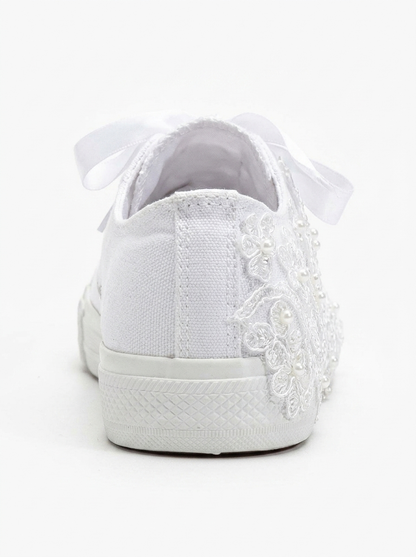 Shelby - White Low Wedding Sneakers