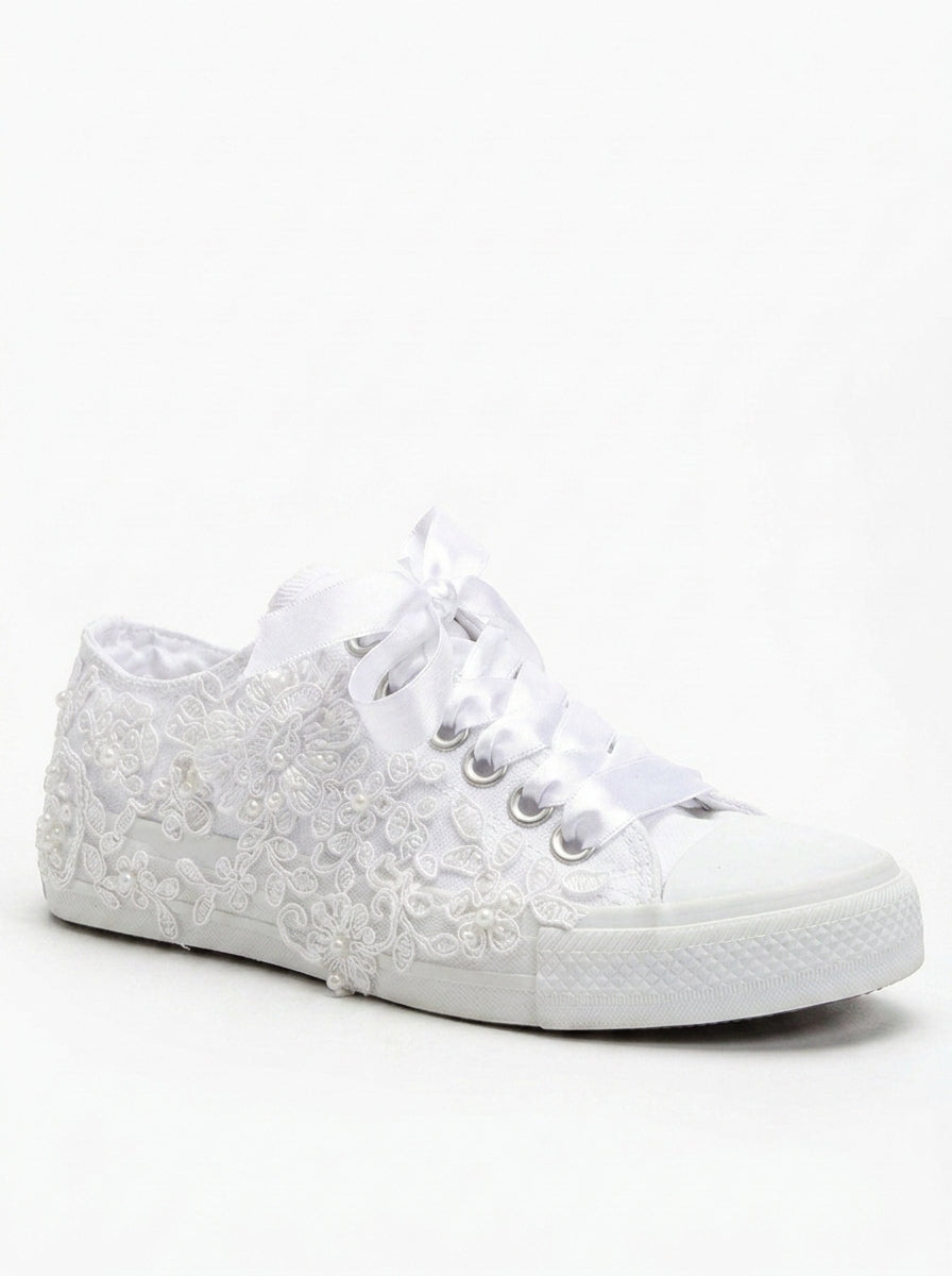Shelby - White Low Wedding Sneakers