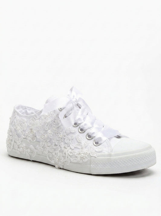 Shelby - White Low Wedding Sneakers