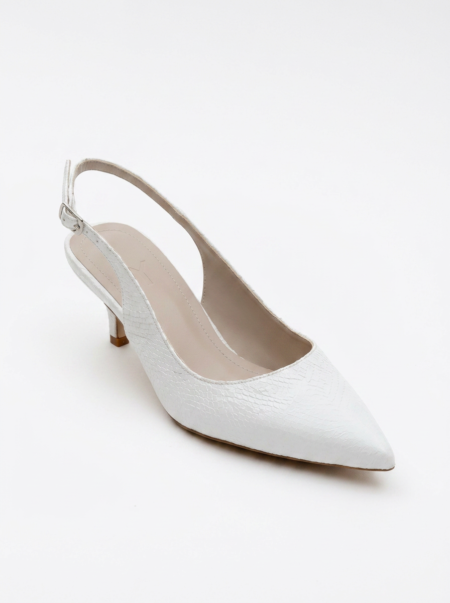 Valor: zapato de tacón en punta con estampado blanco (mujer)