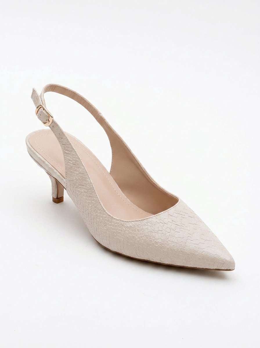 Valor - Zapatos de tacón en punta con estampado beige (mujer)