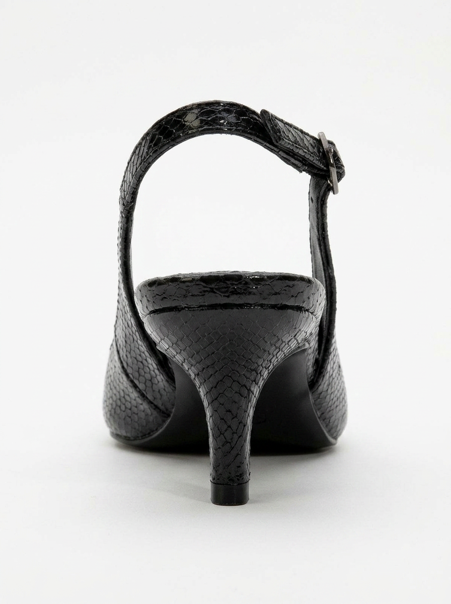 Valor - Zapatos de tacón de punta con estampado negro (mujer)