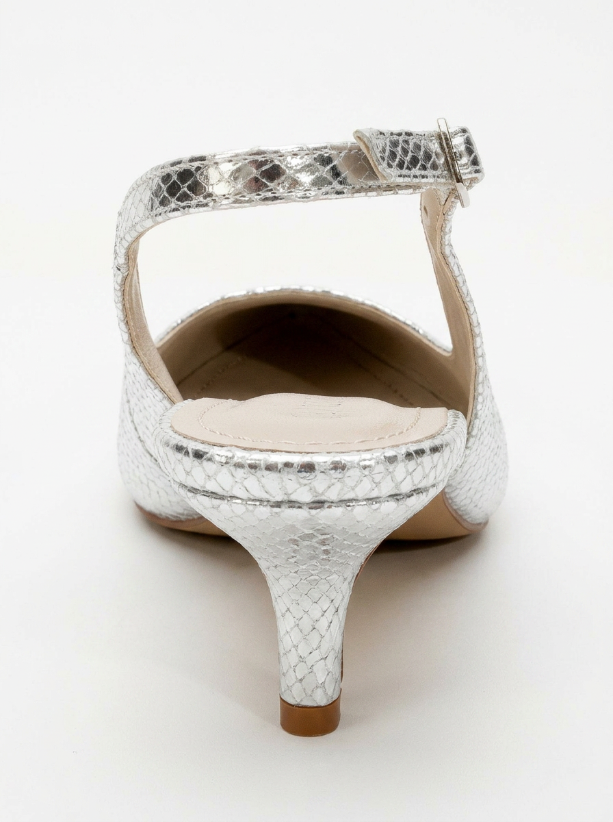Valor - Zapatos de tacón en punta con estampado plateado (mujer)