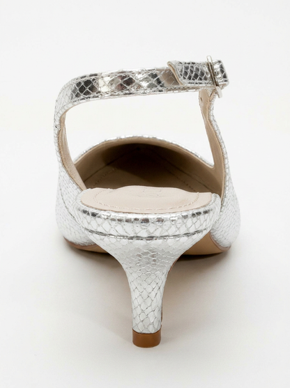 Valor - Zapatos de tacón en punta con estampado plateado (mujer)