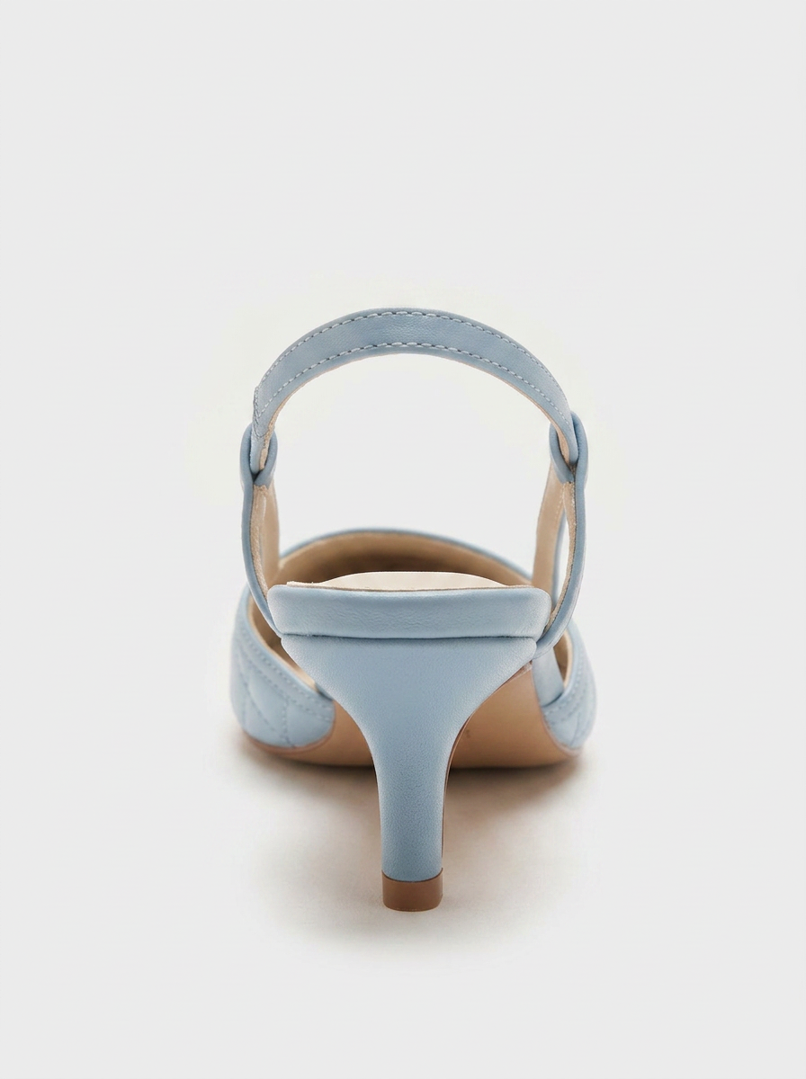 Point - Zapatos de tacón destalonados en azul celeste con punta (Mujer)