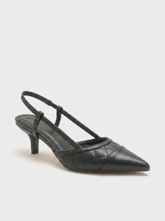 Point - Black Pointed Toe Slingback Pump (Women)