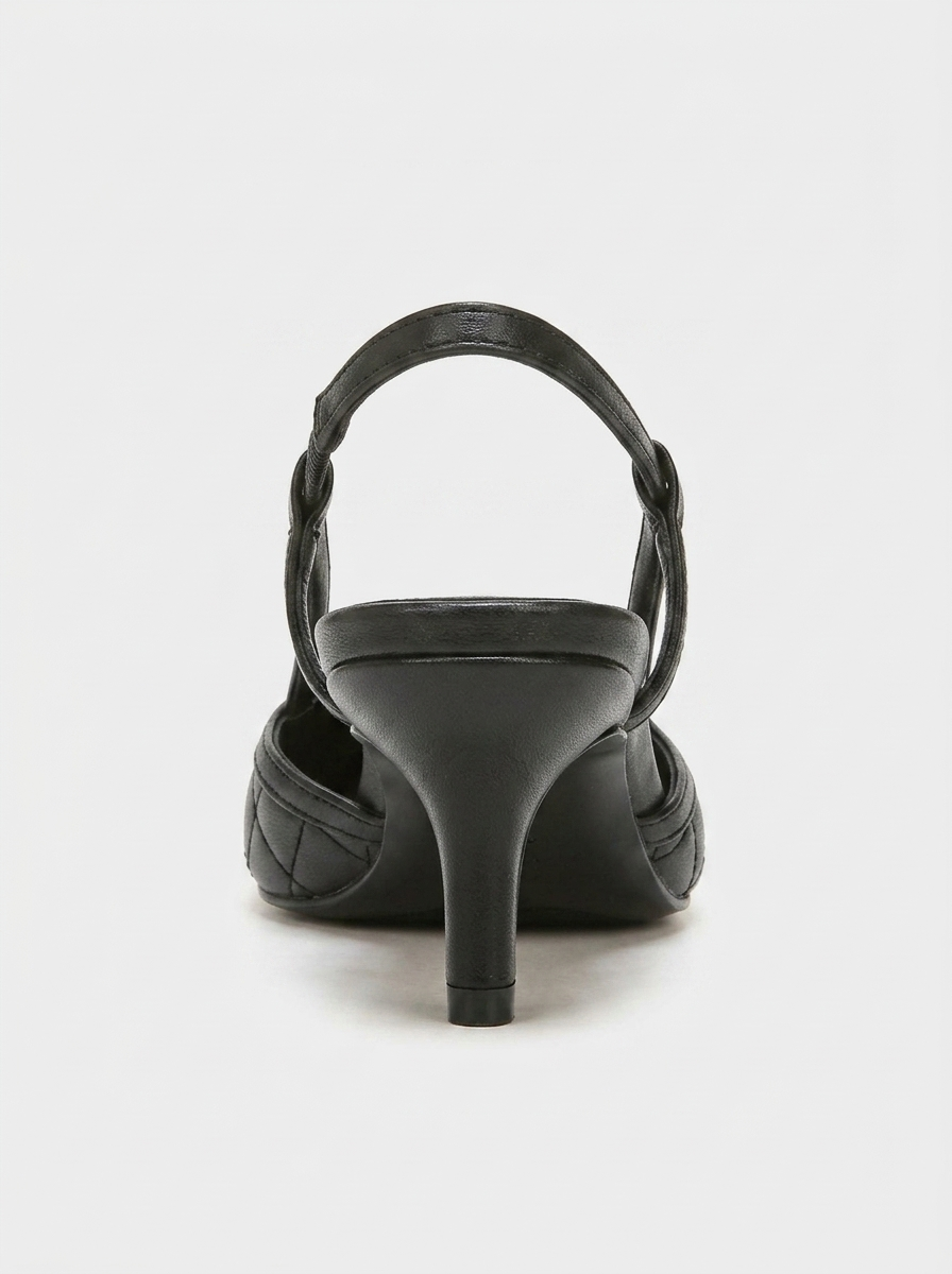 Punta - Zapatos de tacón destalonados de punta fina negra (Mujer)