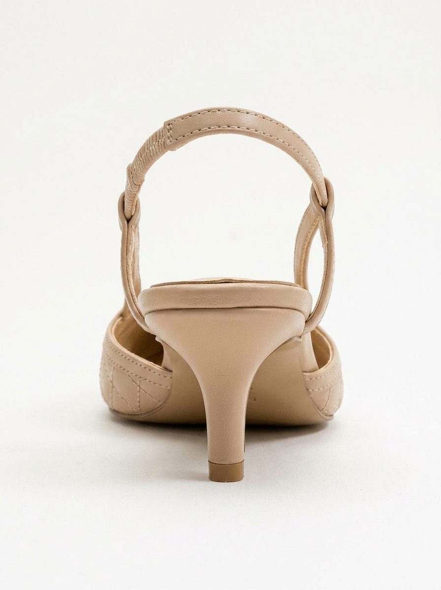 Point - Zapatilla de tacón destalonada con punta de aguja nude (Mujer)
