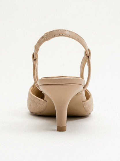 Point - Zapatilla de tacón destalonada con punta de aguja nude (Mujer)