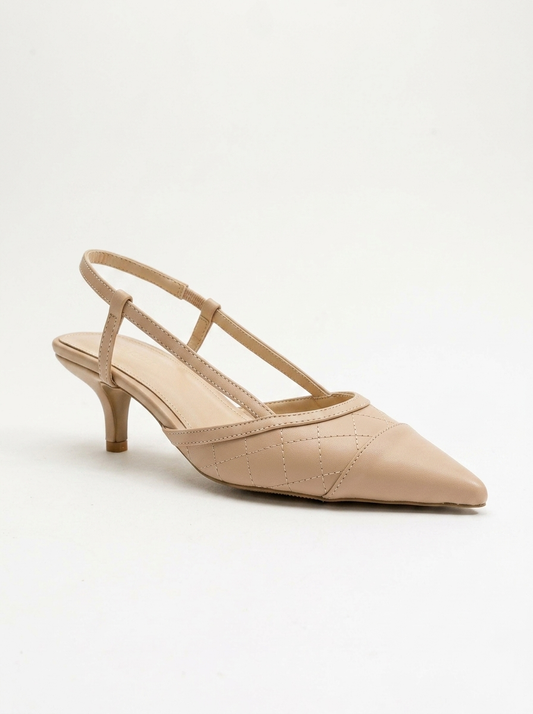 Point - Nude Pointed Toe Slingback Pump (Women)