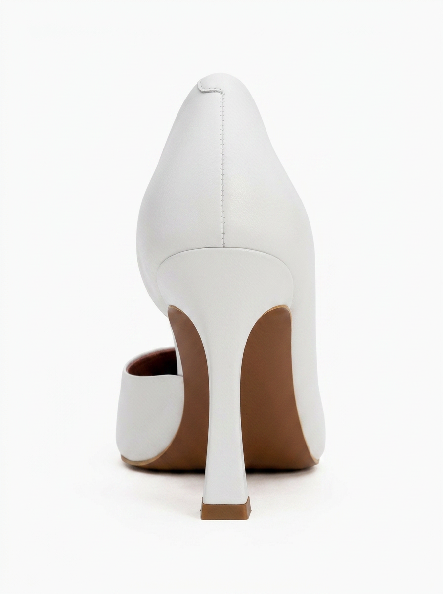 Ursula - Zapatos de tacón de punta fina blancos (mujer)