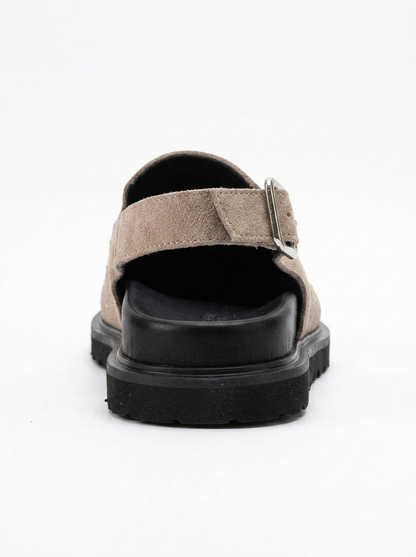 Our - Beige suede Leather Clogs (Women)