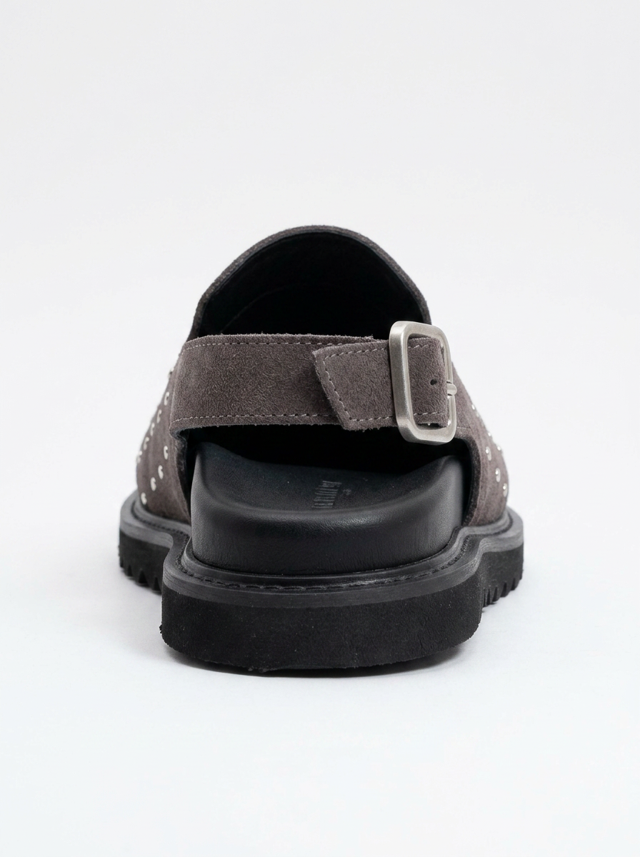 Our - Gray suede Leather Clogs (Women)