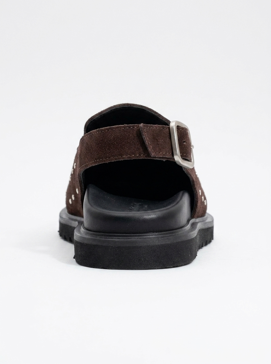 Our - Dark Brown suede Leather Clogs (Women)