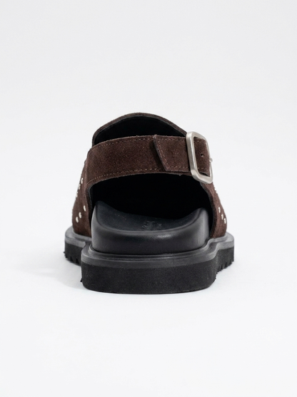 Our - Dark Brown suede Leather Clogs (Women)