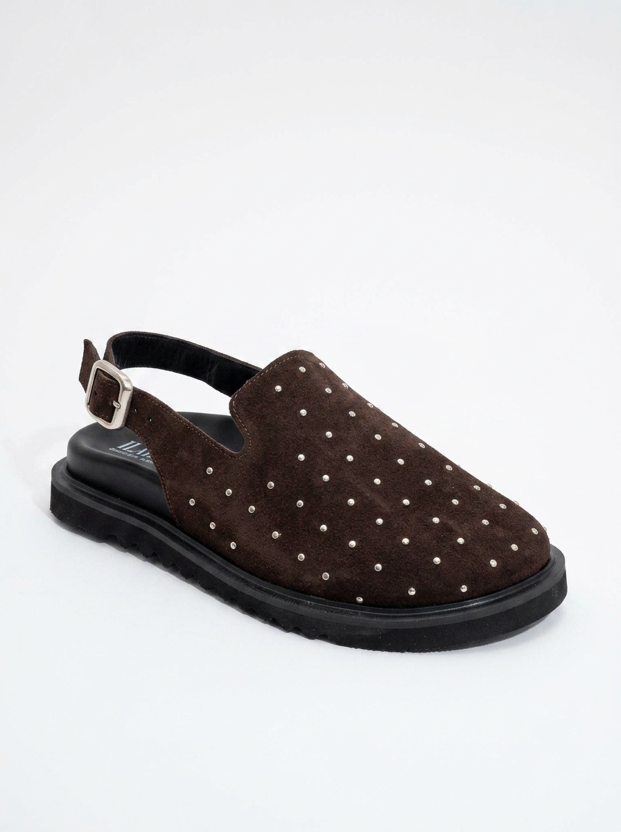 Our - Dark Brown suede Leather Clogs (Women)