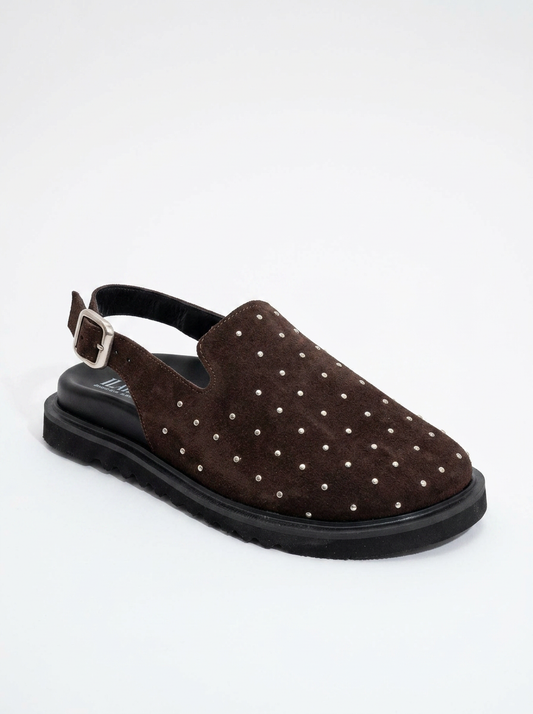 Our - Dark Brown suede Leather Clogs (Women)