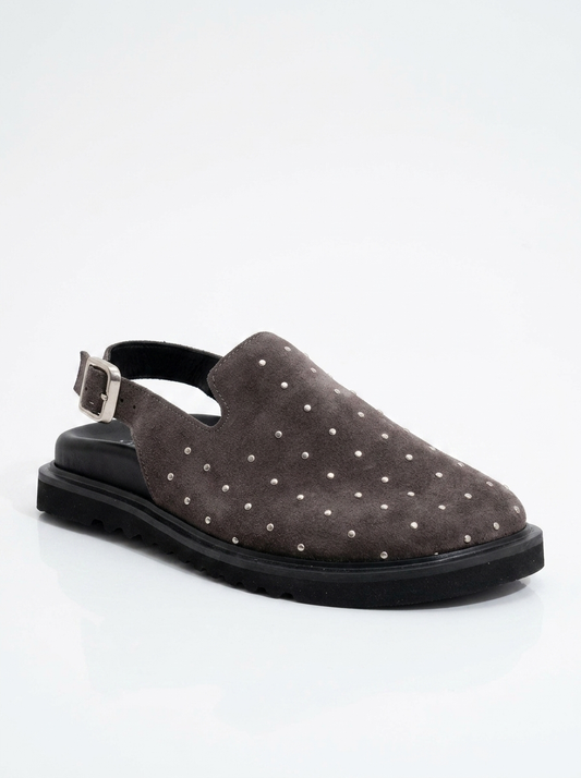 Our - Gray suede Leather Clogs (Women)