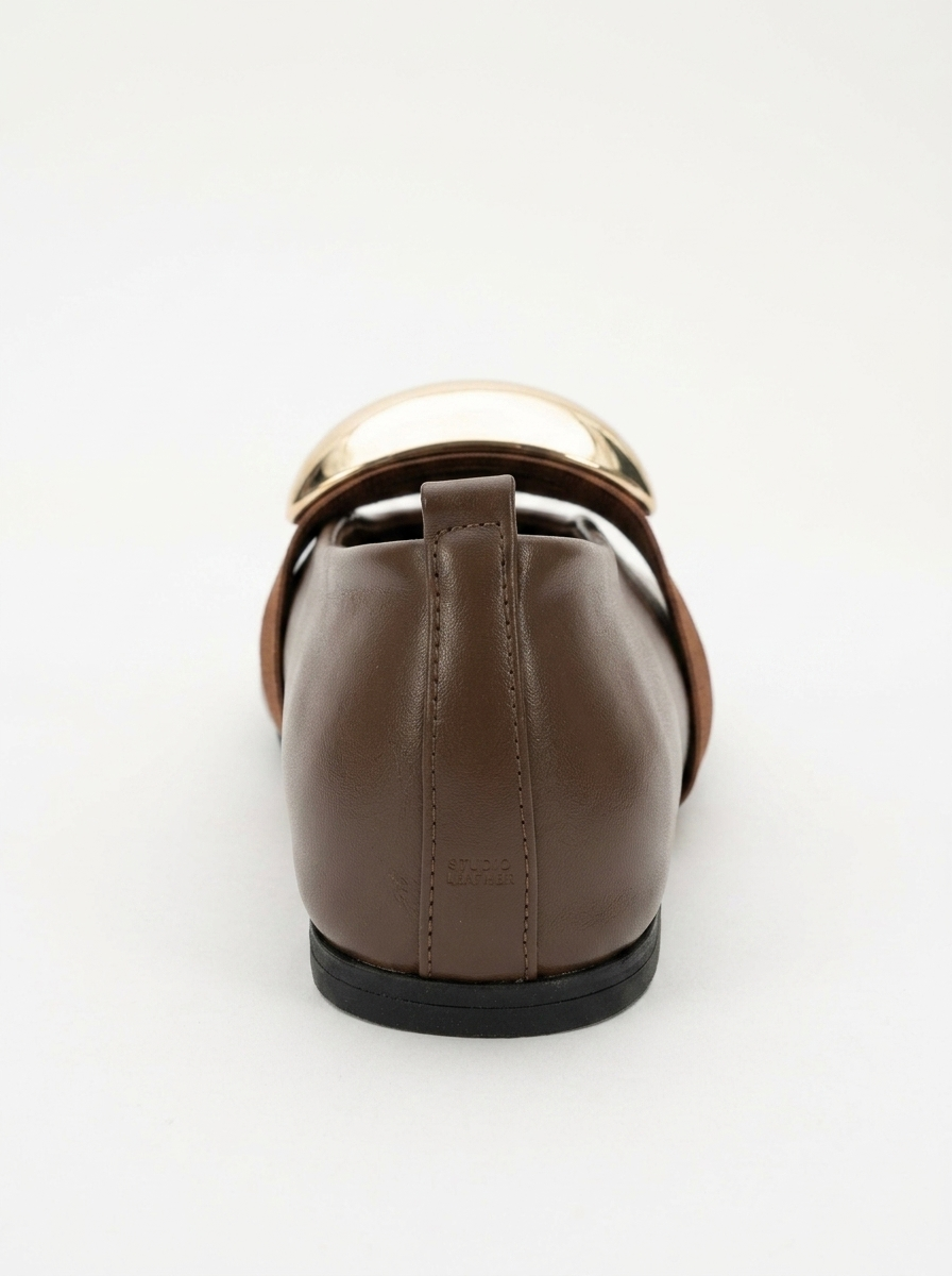 Zoey - Brown Leather Ballet Flats (Women)
