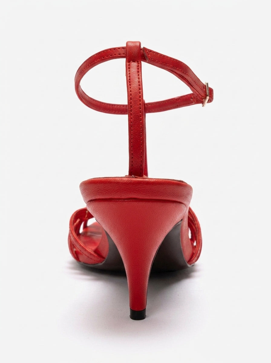 OVIER - Red Genuine Leather Stiletto Pump (Women)