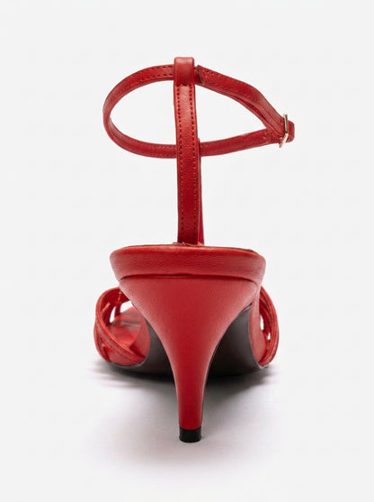OVIER - Red Genuine Leather Stiletto Pump (Women)