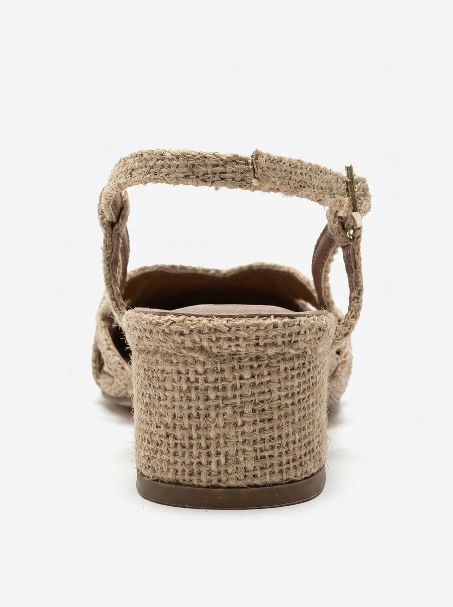 OLENA - Beige Block Heel Sandal (Women)