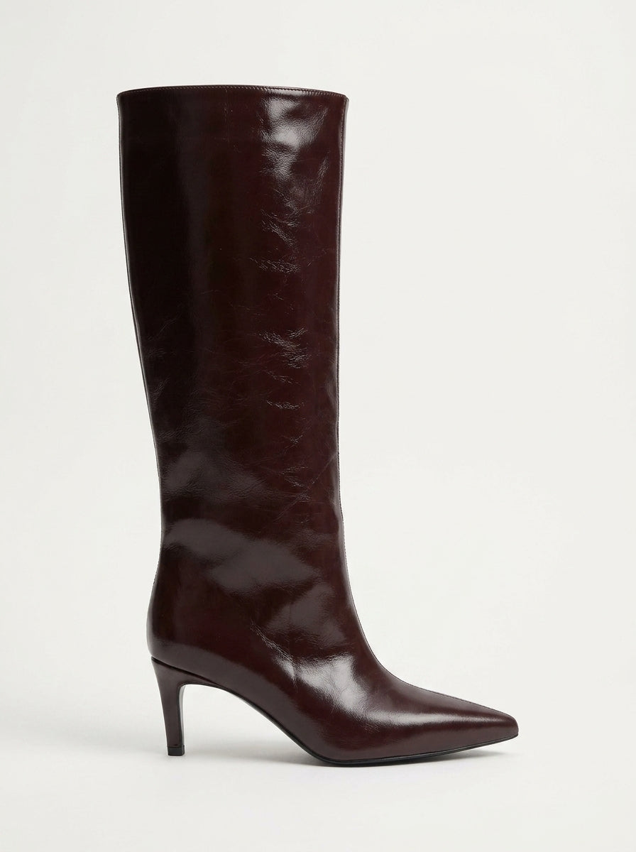Bota Camila hasta la rodilla color borgoña (mujer)