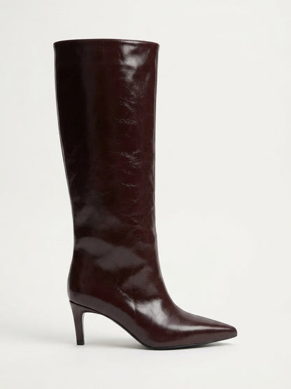 Bota Camila hasta la rodilla color borgoña (mujer)