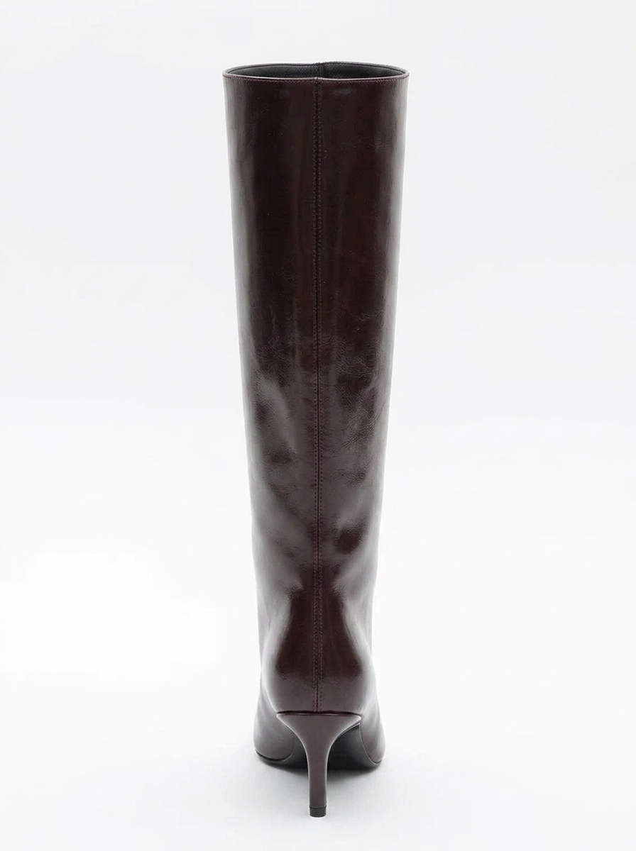 Bota Camila hasta la rodilla color borgoña (mujer)