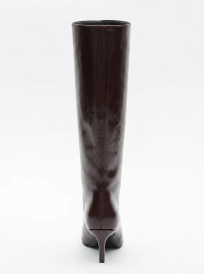 Bota Camila hasta la rodilla color borgoña (mujer)