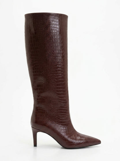 Bota alta (hasta la rodilla) estampada Camila Burgundy (Mujer)