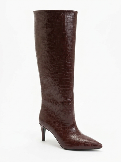 Bota alta (hasta la rodilla) estampada Camila Burgundy (Mujer)