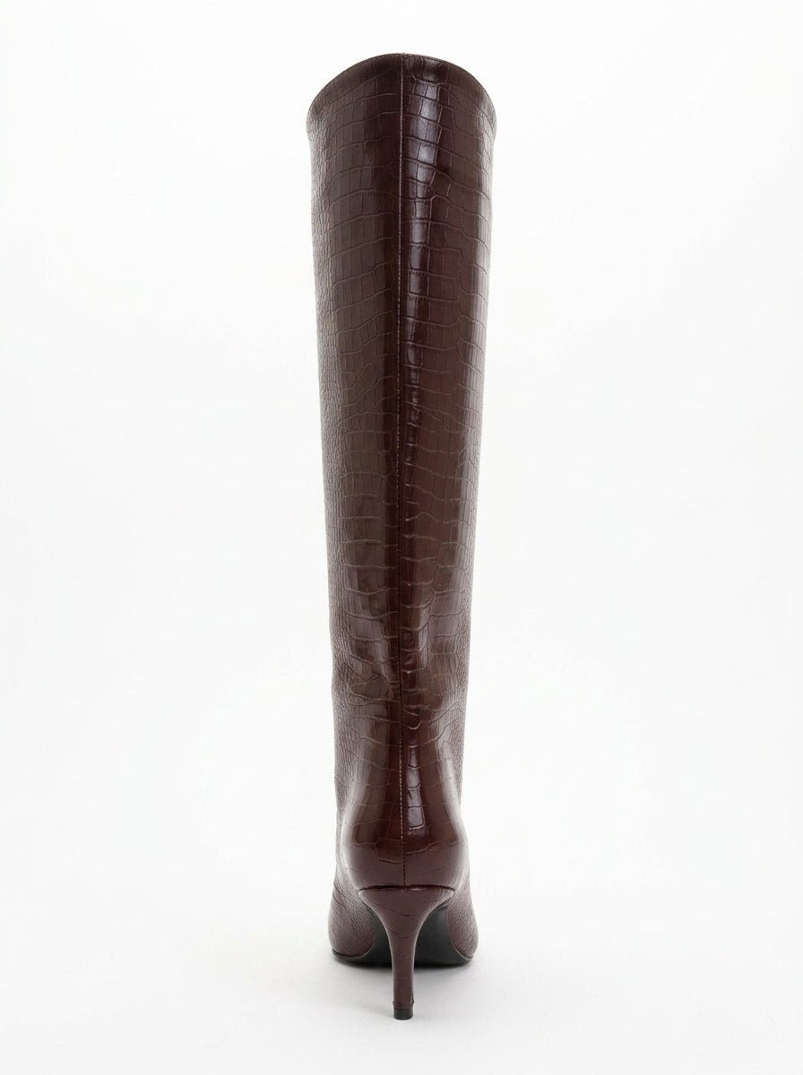 Bota alta (hasta la rodilla) estampada Camila Burgundy (Mujer)