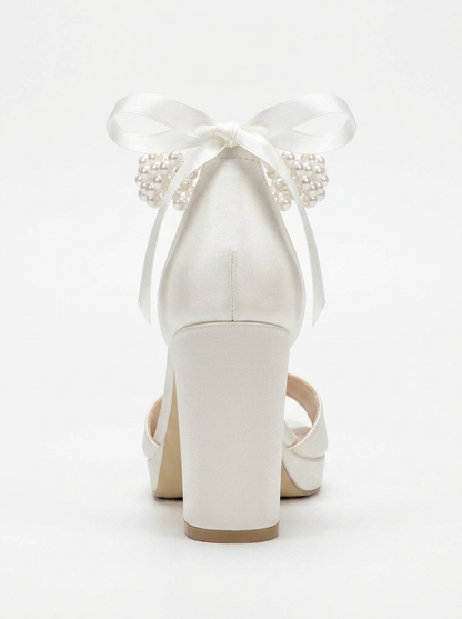 Maera Pearl Platform Bridal Sandals