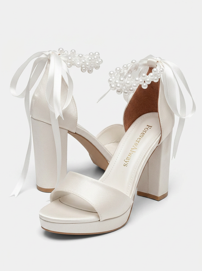 Maera Pearl Platform Bridal Sandals