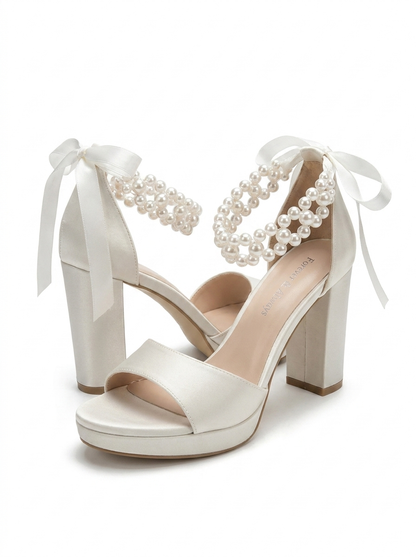 Ksenia Pearl Platform Bridal Sandals