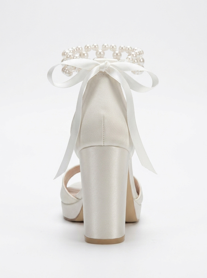 Ksenia Pearl Platform Bridal Sandals