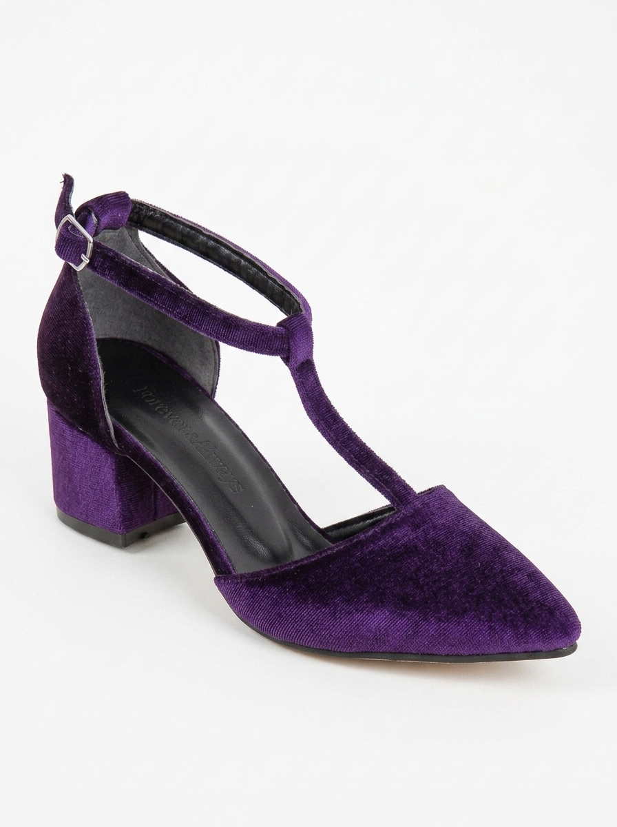 Anicette - Purple Velvet Heels