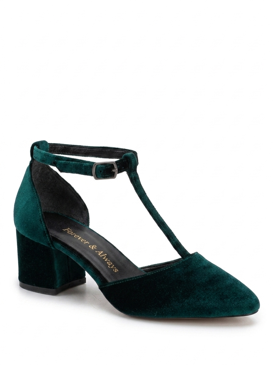 Anicette - Emerald Green Velvet Shoes