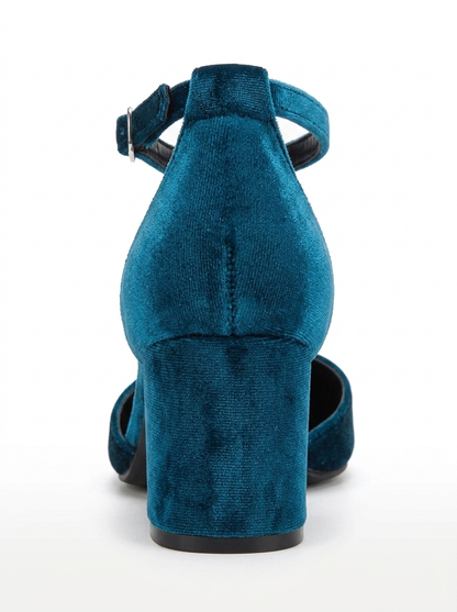 Anicette - Teal Blue Velvet Pumps