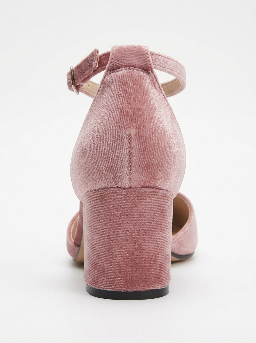 Anicette - Rose Velvet Low Heels