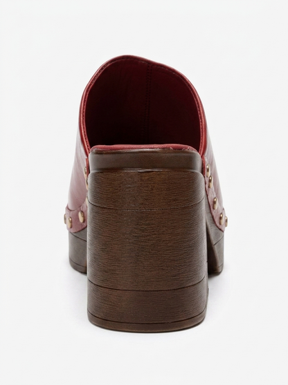 BELLUNE - Red Patent Genuine Leather Platform Mule (Women)