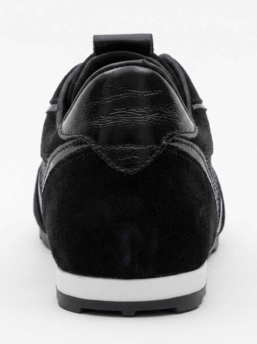 Bonia - Black Suede Rhinestone Leather Sneakers (Women)